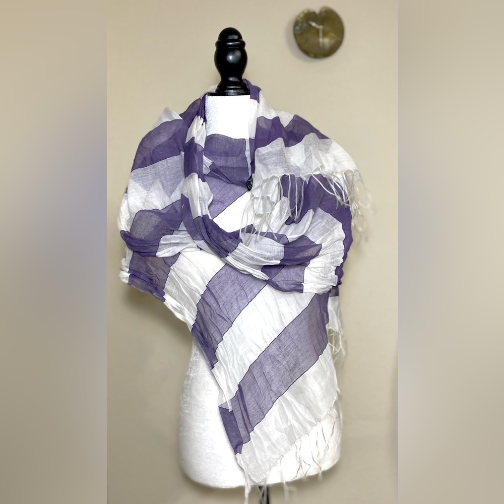 Silk Cotton Scarf Wrap Shawl from Shawsmith 81” L